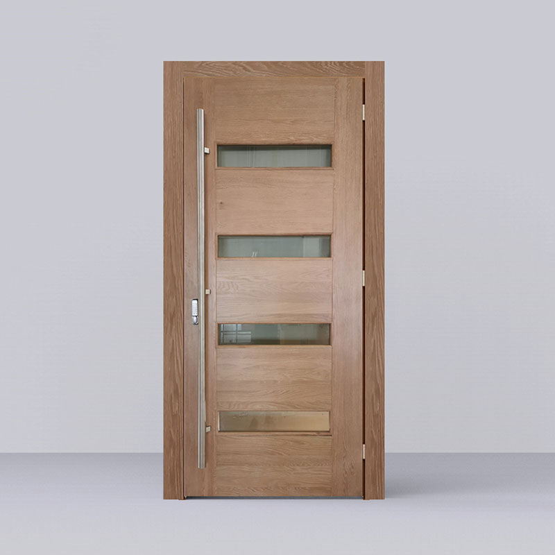 Solid Oak Pivot Wooden Door with Glass  KD40A-G