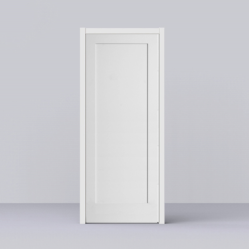 Shaker Design Solid Core Inetrior Wooden door with White UV Lacquer Finishing for Villa / Apartment / Hotel / School